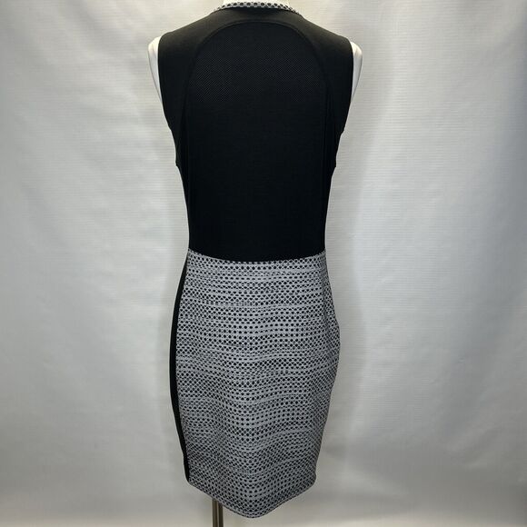 Athleta Dot Fuse Mesh Back Stretchy Dress Size Medium Black Gray Sleeveless - Picture 5 of 11